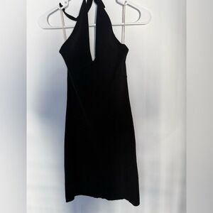 aritzia wilfred free halter neck mini dress